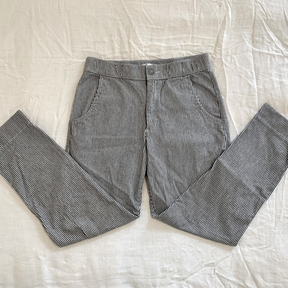 Hollister Pants Boot Leg Cut Striped Grey Size S